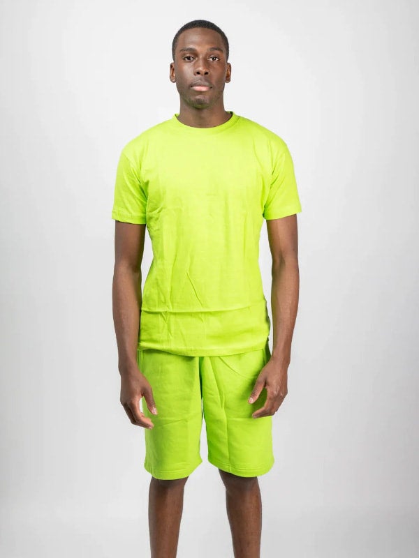 Green t shirt and shorts 2025